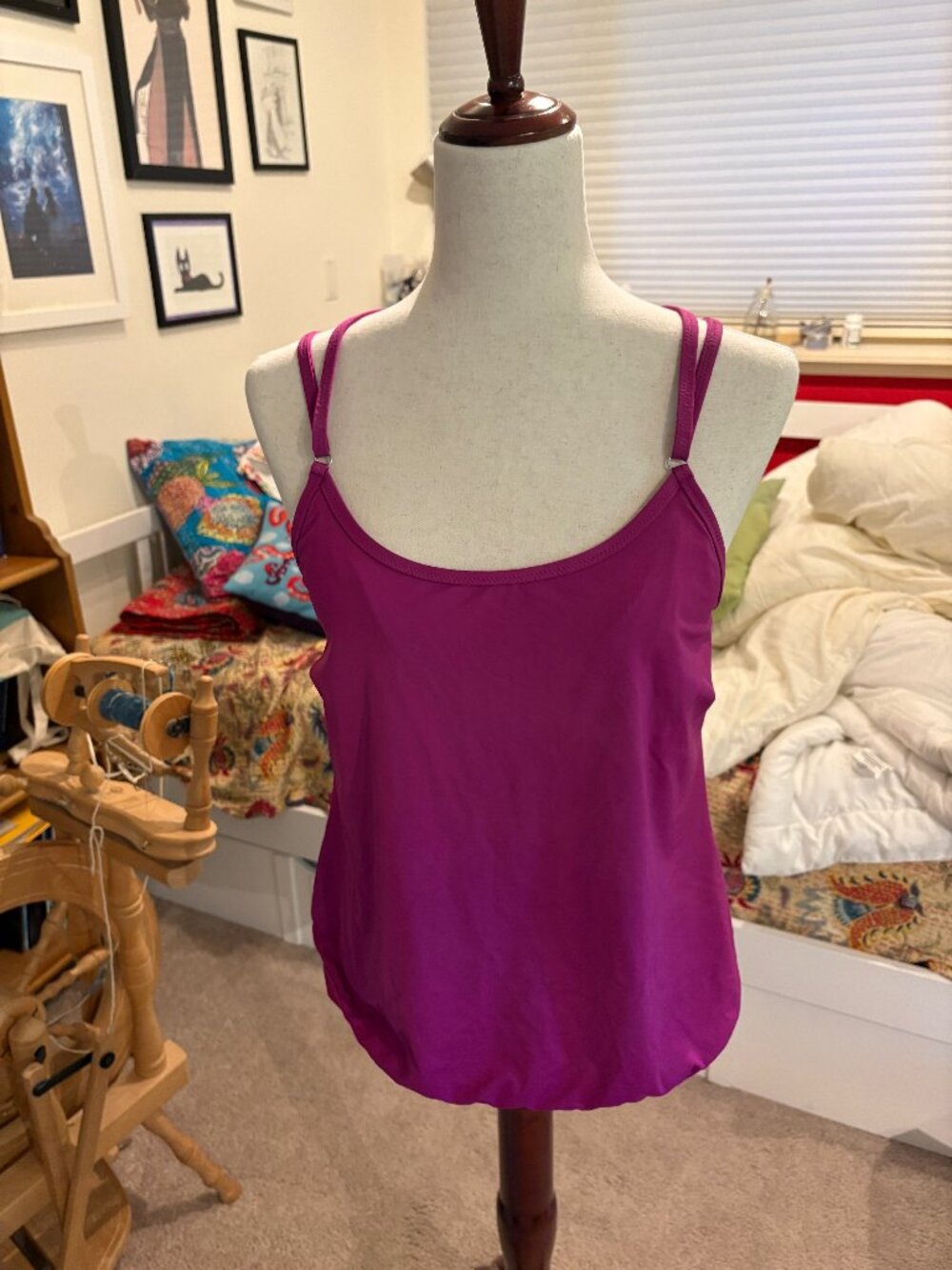 Athleta Blouson Tankini Top 36 D/DD